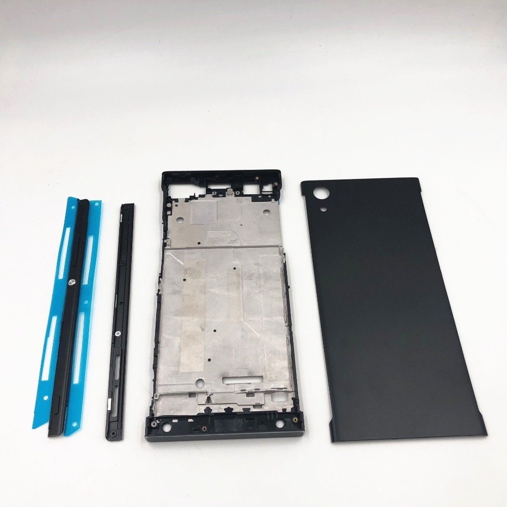 Carcaça de moldura intermediária completa, para sony xperia xa1 g3116 g3115 g3112 + trilho lateral com lateral botões de botões