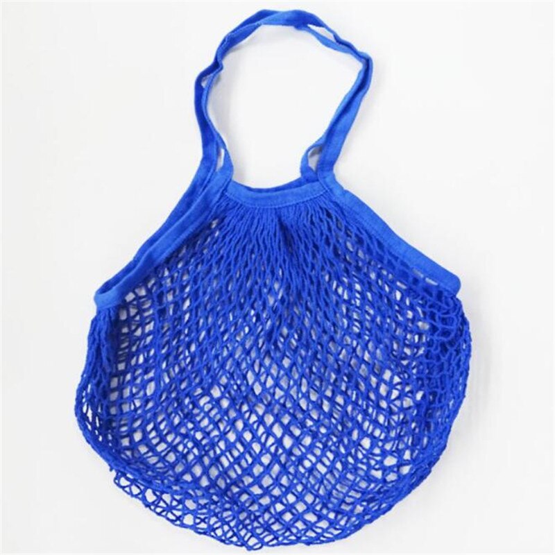 filet maille tortue sac chaîne sac à provisions réutilisable fruits stockage sac à main fourre-tout femmes Shopping maille sac Shopper sac: sky blue