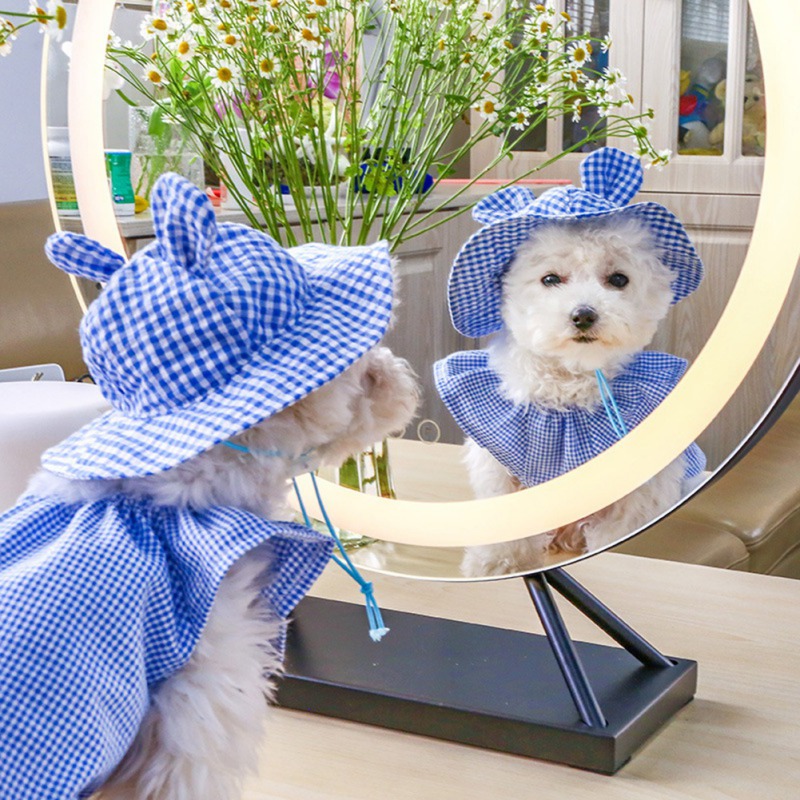 Sommer Haustier Hund Plaid sonnenschirm Hütte Welpen Katze Hawaii Stil Kätzchen niedlich Ohr Hüte Sonne Kappe Haustier draussen Zubehör
