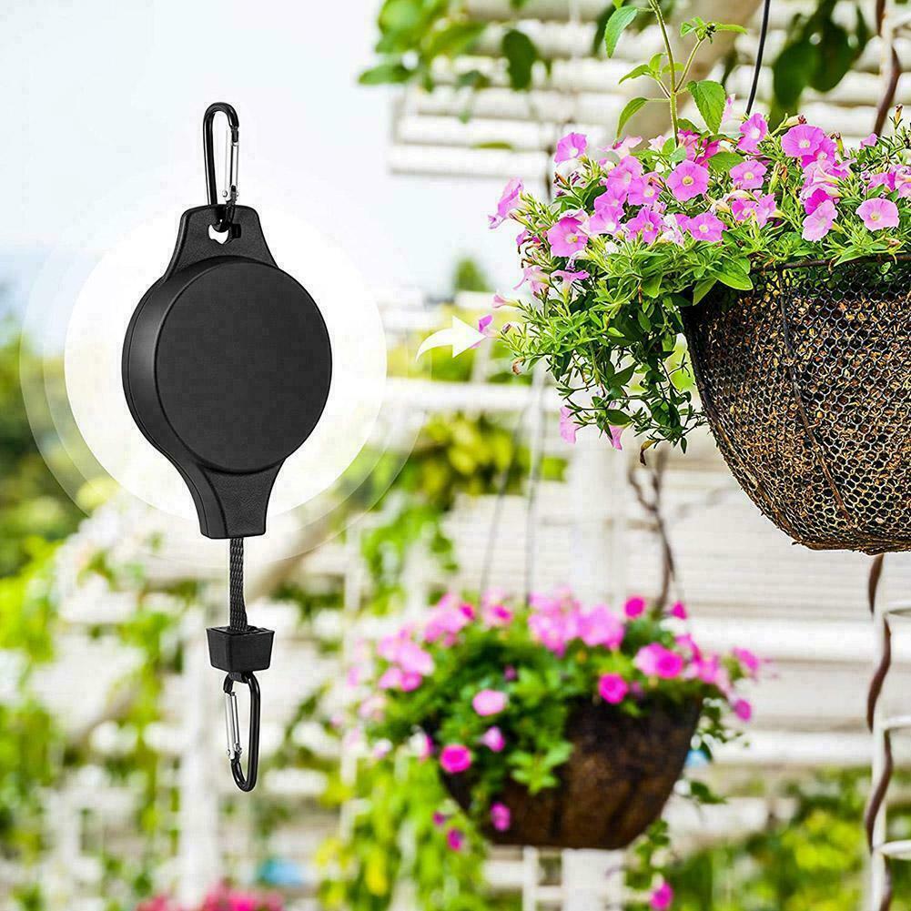 Panier suspendu rétractable à poulie, pour jardin, Pots de plantes, bassin suspendu, crochet de poulie rétractable pour serre