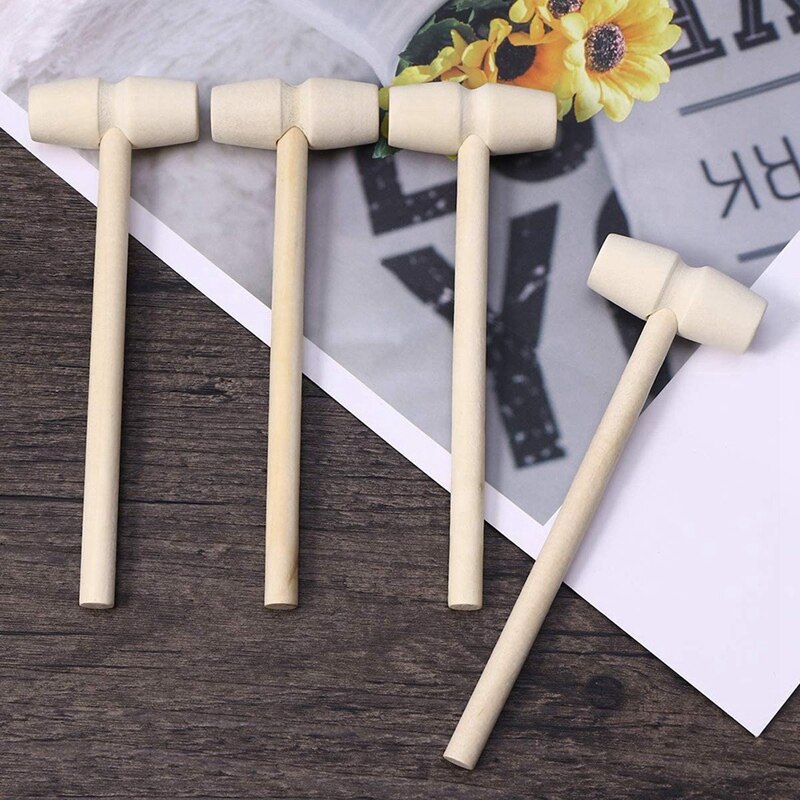 30Pcs Houten Hamer Kreeft Schelpdieren Krab Hardhout Mallet Hamer Speelgoed Voor Jongens Meisjes Lederen Craft Sieraden Maken