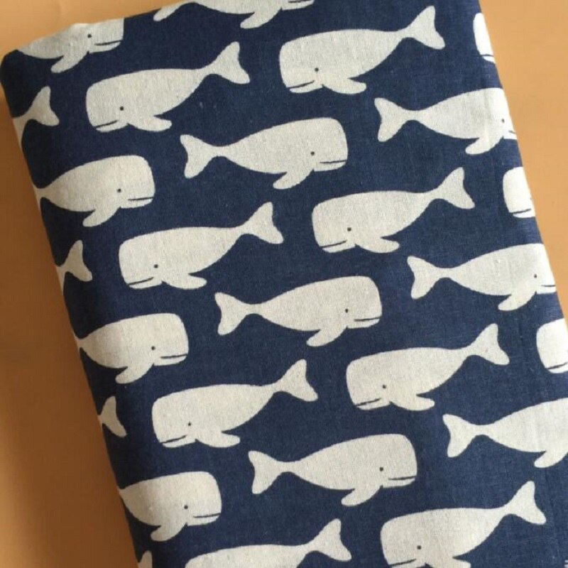Beluga Gedrukt Canvas Stof Linnen Katoen Stof Diy Naaien Gewatteerde Thuis Decoratie Slijtvaste Textiel Stof: Blue / 50x70cm