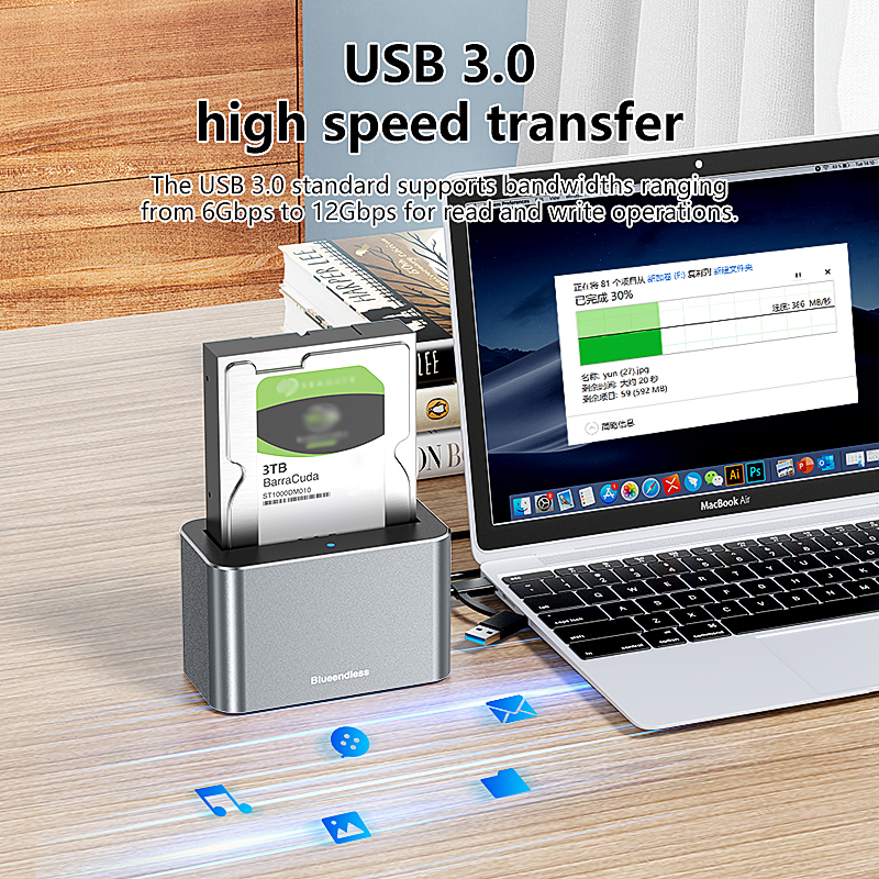 Blueendless 2.5/3.5 Inch SAS/SATA Hard Disk External Case Sata to USB 3.0 Hdd Docking Station Hdd Caddy Sata Hdd Case hdd box