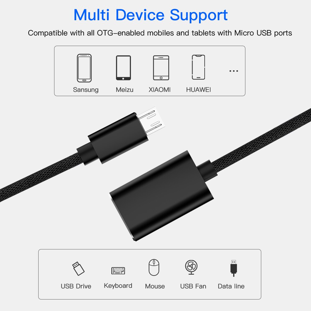 Micro Usb Male Naar Usb 3.0 Vrouwelijke Metalen Converter Kabel Otg Adapter Kabel Voor Samsung Huawei U Disk Muis USB3.0 micro Usb Naar Otg