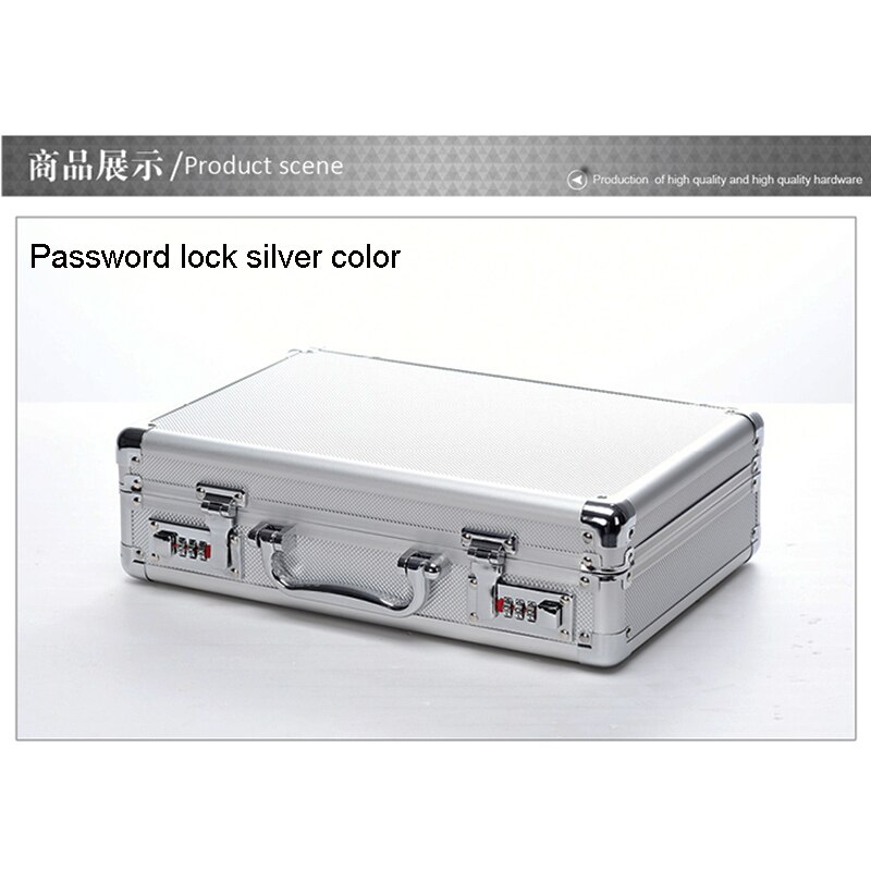 Aluminum alloy toolbox Password box Showcase Instrument box Suitcase Storage box Partition Storage tool case