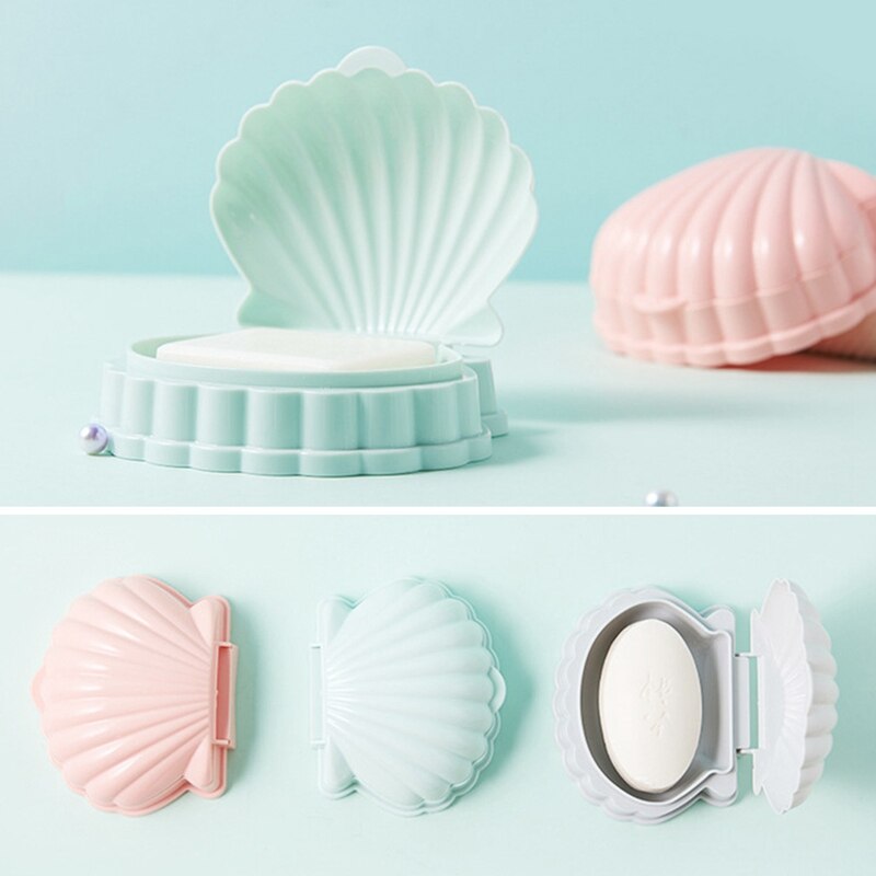 Bärbar skalform tvålskål badrum dränering tvål skål resa tvål skydda fodral badrumstillbehör