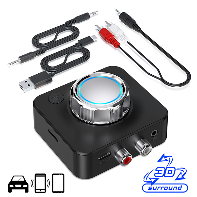 Bluetooth Ontvanger Voor Thuis 3d Stereo Rca Naar Bluetooth Adapter Muziek Adapter Met 3d Surround Lage Latentie, Bluetooth Aux Adapter