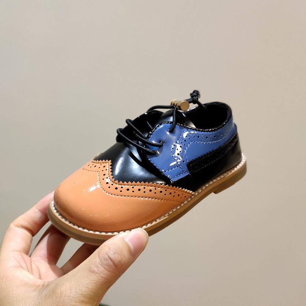 Höst bebis flickor rom brogue skor barn lackskor barn fritidslägenheter pojkar märkesskor mjuka oxford vita skor