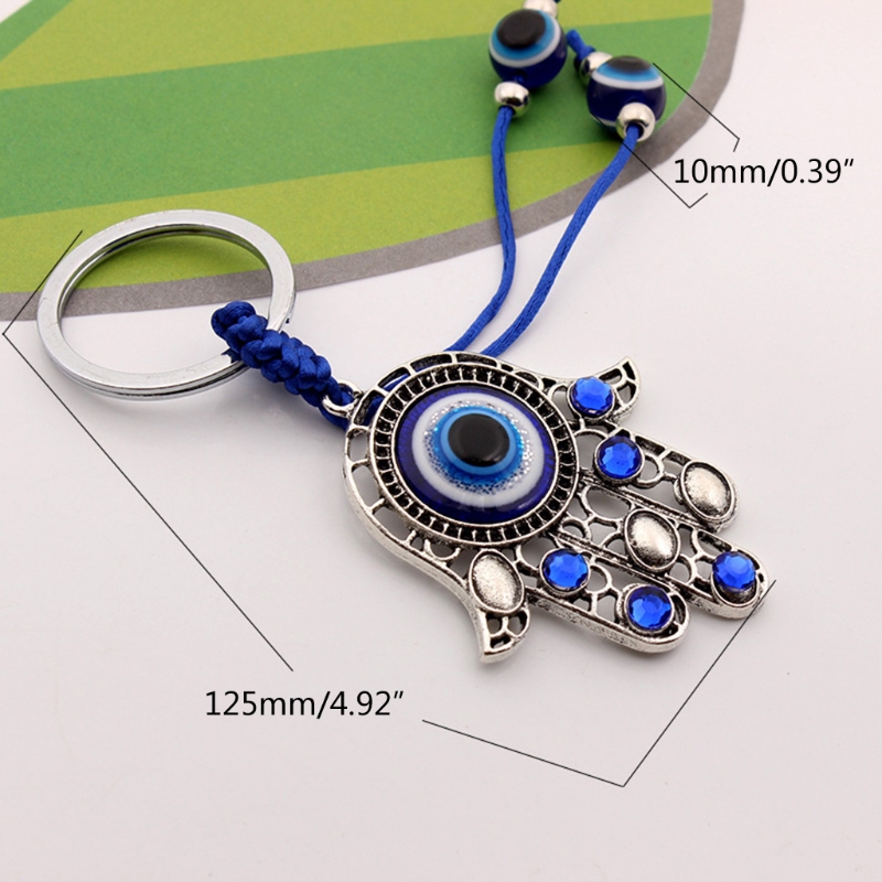Amuletos de Ojo Azul turco, protección de pared, colgante, mano de Hamsa, llavero de coche
