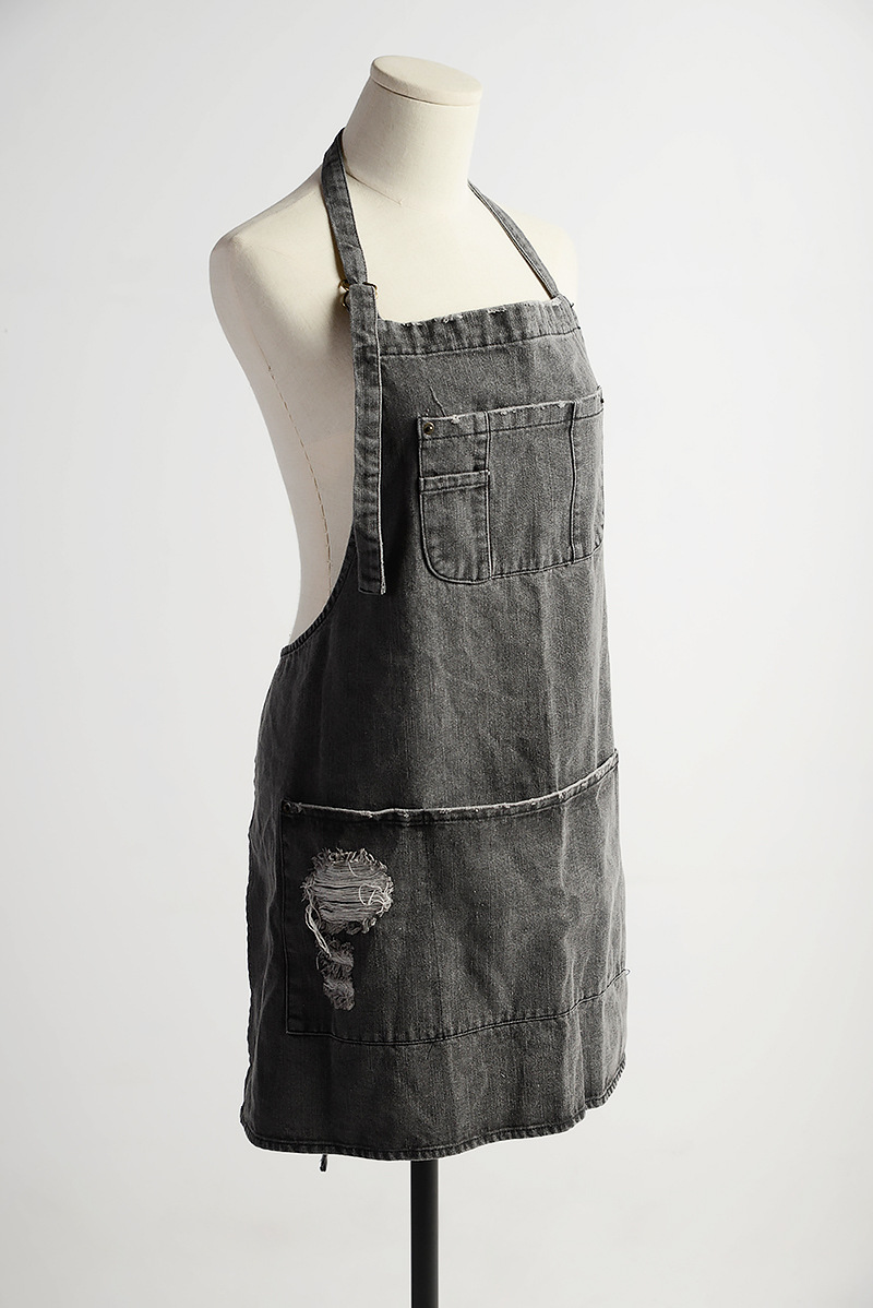 Professiona-delantal Vaquero de algodón con 100% ajustable para mujer, delantales de cocina, para adulto, para hornear, para Chef, café, pantalones vaqueros, Unisex: 2