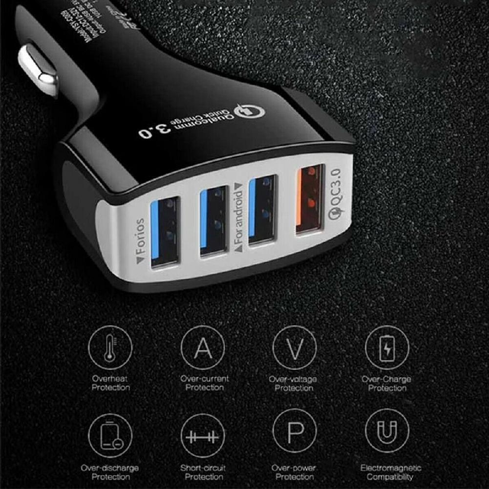 4 porte veloce QC 3.0 Tipo C USB-C Caricabatteria Da auto Cavo di Ricarica per Huawei P30 P20 pro per Samsung d30