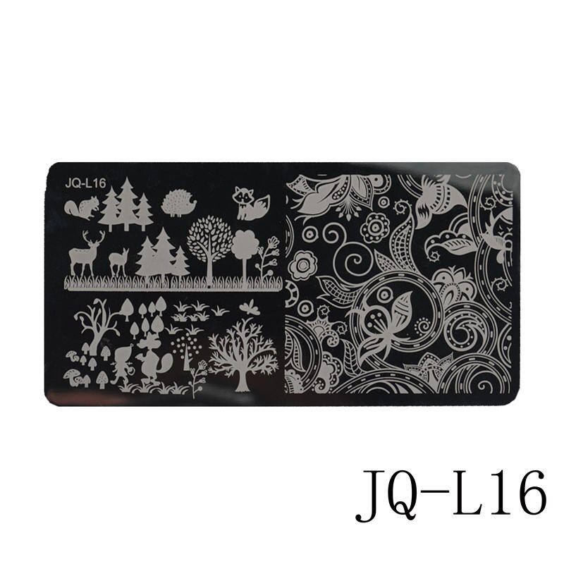 12 x 6cm rustfrit stål skønhed blonder billede nail art gør det selv billede printer manicure stencils negle stempling plader skabeloner: Jq -l16