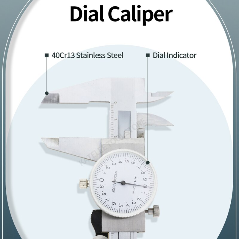Vernier Caliper With Meter Dial Calipers Metal gauge Micrometer Ruler Metal Caliper Stainless Steel Gauge Depth Measuring Tools