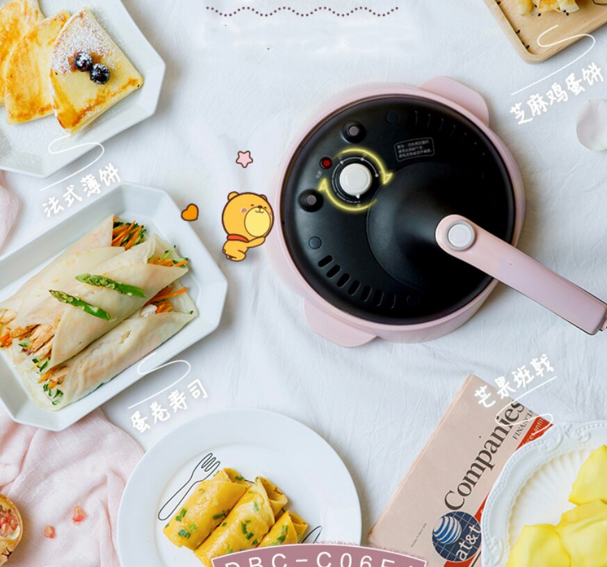 Automatic crepe maker non-stick pizza pancake machine household cooking kitchen application spring roll electric baking pan