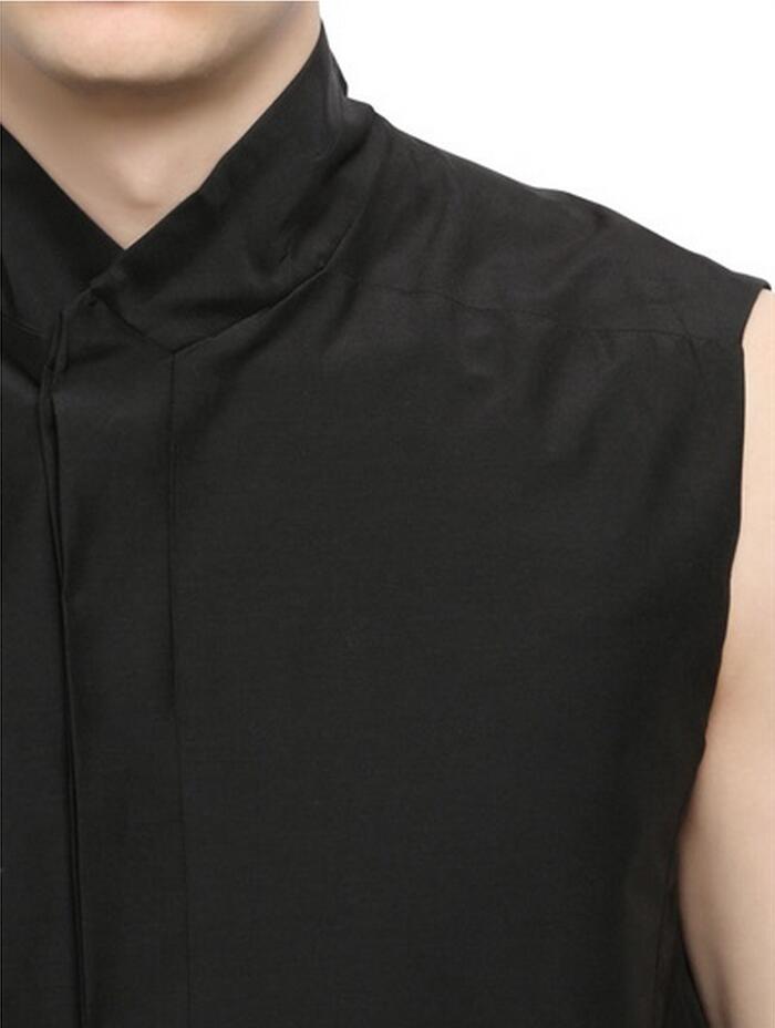 S -4xl ! miesten vaatteet pieni jalkakaulus persoonallisuus vintage hihaton ohut paita plus kokoiset laulajaasut
