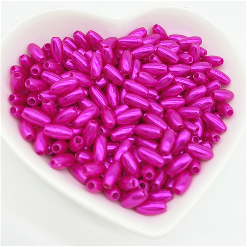 200pcs 4*8mm Acrylic Beads Loose Spacer for Jewelry Making Necklaces Earrings Bracelets Handmade Diy: Pink