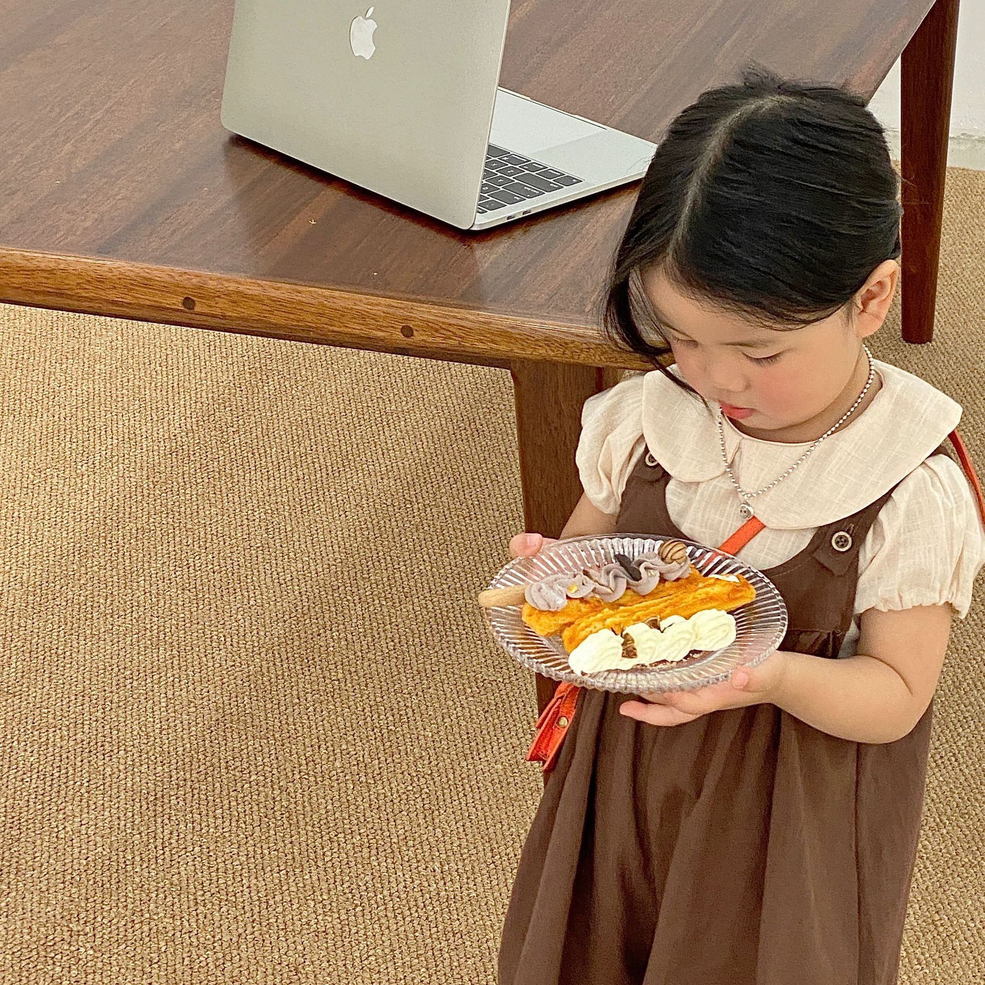 1752B 2022 camicie per bambini estive nuove ragazze coreane camicetta bavero tinta unita manica corta cotone lino camicie per bambini