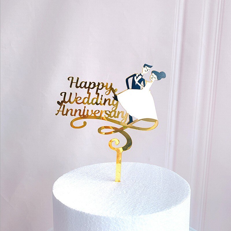 Acrylic Wedding Anniversary Cake Topper Flower Series Mr and Mrs Bride to Be Love Wedding Cake Topper Wedding Decoration: Happy Wedding