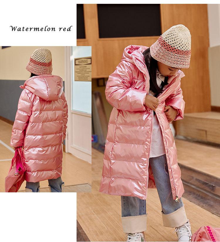 2022 Winter Heldere Donsjack Zachte Mode Peuter Jongen Meisjes Down Jas Middellange En Lange Jongens En Meisjes Bovenkleding voor 5-12y