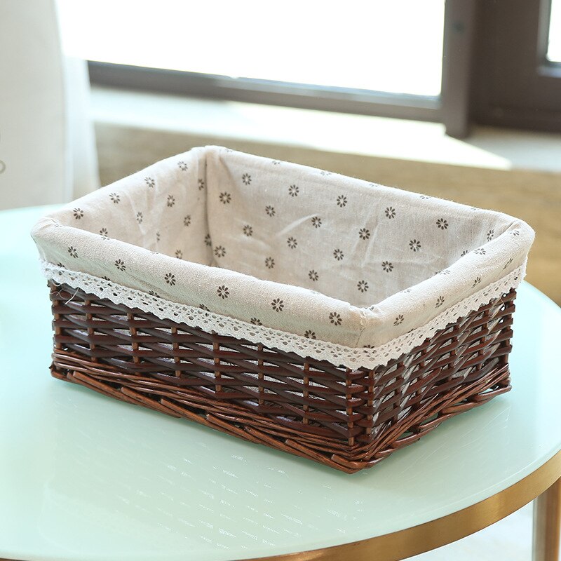 Bamboo Weaving Storage Basket Fruit Picnic Basket Rattan Storage Box For Cosmetics Snacks Tea Book Organizer Handiwork mx0117109: 01 / S(25x15x10cm)