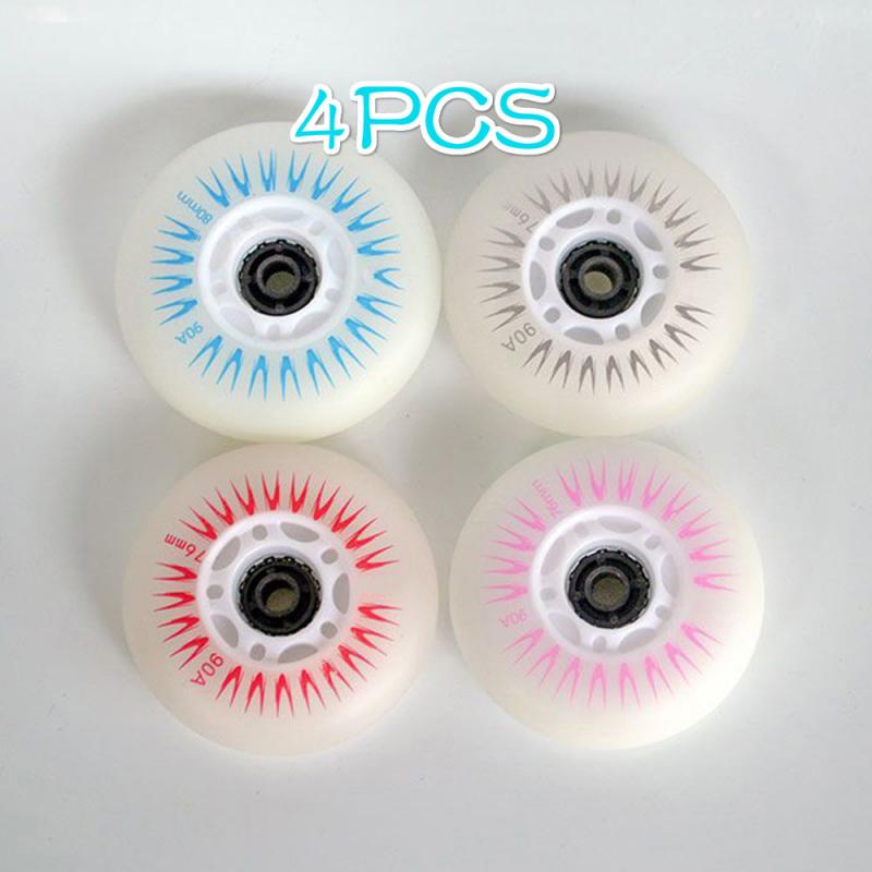 4pcs LED Sliding Flashing Skating Wheel 80mm 90A Inline Roller Skate Wheels Light Make You More Cool In Night Skate