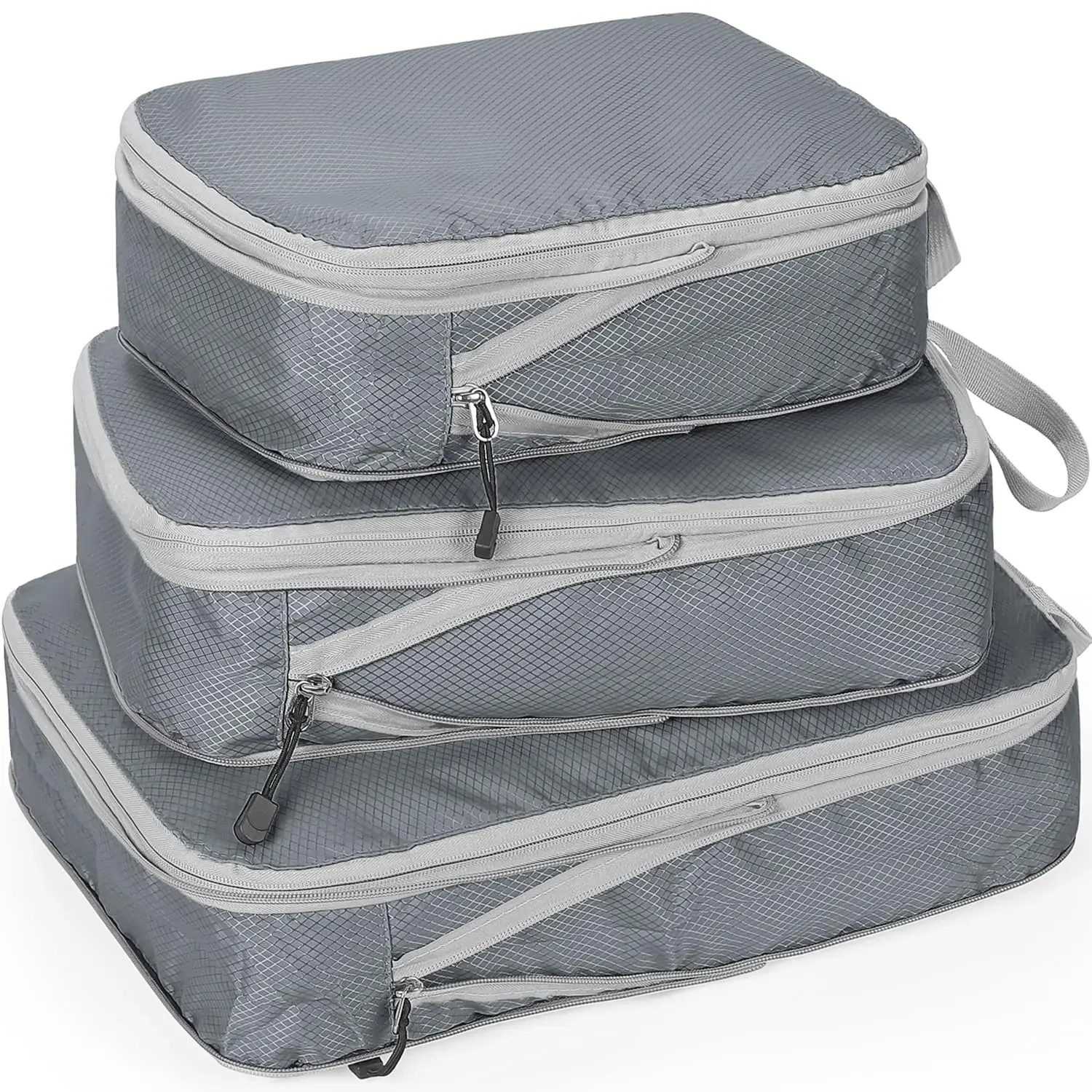Reiscompressie verpakking kubussen bagageorganisator voor bagage bagage met grote capaciteit set waterdichte opbergzakken: Rood