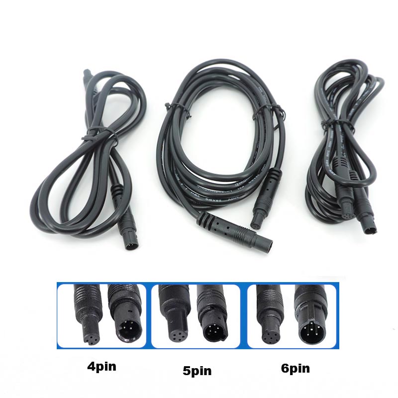 Cable macho a hembra de 4 pines, 5 pines, 6 pines, Cable de conector de extensión para cámara DVR de vehículo, Monitor HD, Cable de cámara de visión trasera