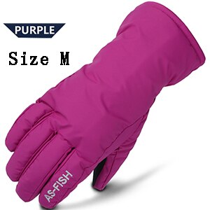Winddicht Vrouwen Sneeuw Handschoenen Ski Handschoenen Snowboard Waterdichte Handschoenen Sneeuwscooter Motorrijden Winter Handschoenen Voor Mannen: Purple M