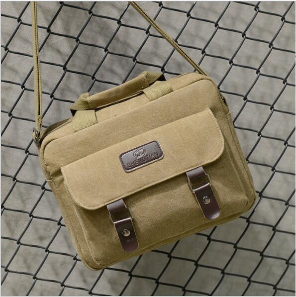 Homme fourre-tout taille croisée grande capacité épaule Messenger sac décontracté Vintage toile sac mallette: Army green