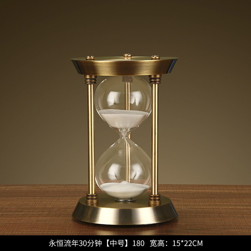 Hourglass timer 30 minutes American small furnishings living room wine cabinet decoration European retro ornaments: M 180