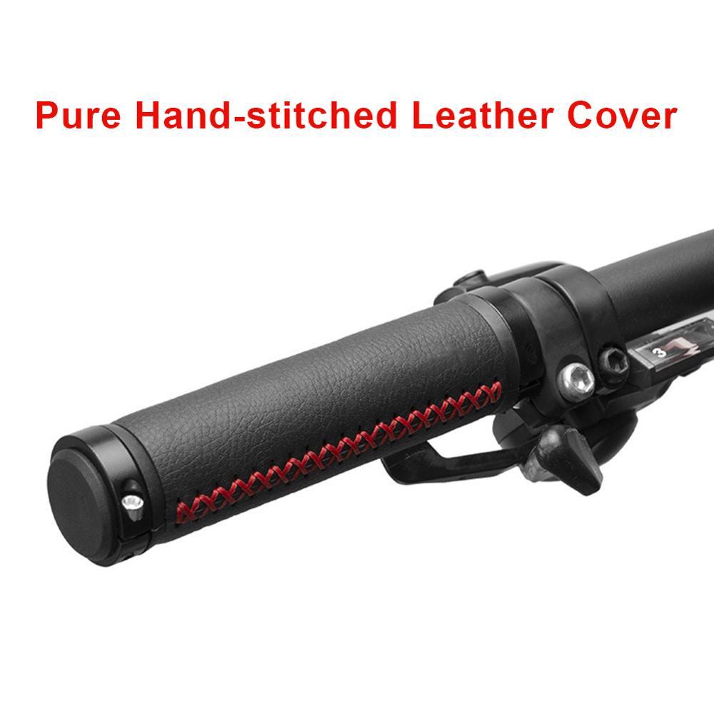 Bike Handlebar Ergonomic Fiber leather Mountain Bike Grips Non-slip Aluminum Lock for Bicycles Parts Accessories