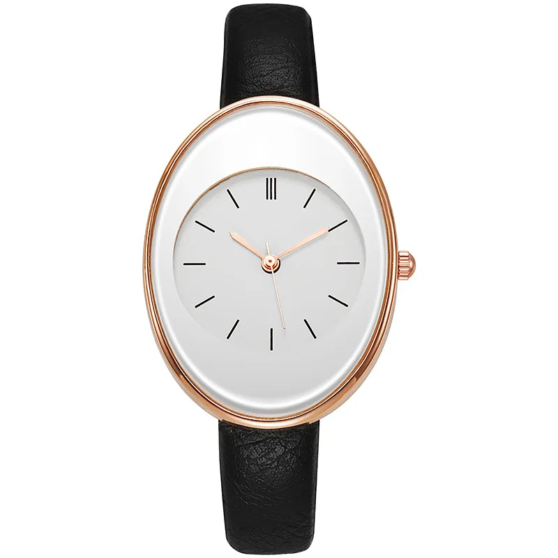 Modehorloge voor dameshorloges Bestverkopende producten Luxe dameshorloge Damespersoonlijkheid Eenvoudige riem Reloj Mujer: Black