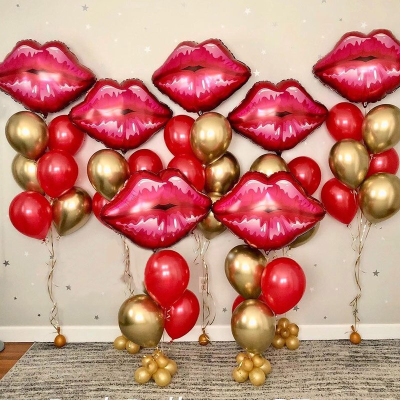 1Lot Grote Rode Lippen Folie Ballon Lip Roze Hart Helium Balaos Bruiloft valentijnsdag Decoratie Liefde Thema Party Paar levert