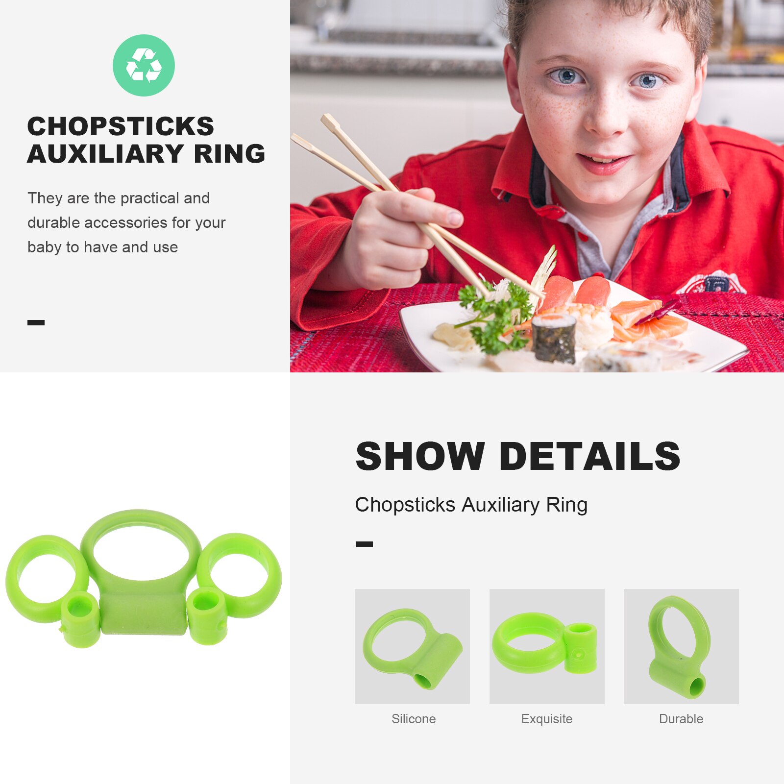 18 Pcs Silicone Chopstick Learning Rings Chopstick Helper Training Learning Rings