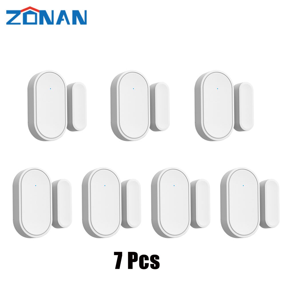 ZONAN D30 Mini 433MHz Wireless Window Door Sensor for Home Burglar Security Alarm System Remote Control Door Lock Android Ios: 7 Pcs