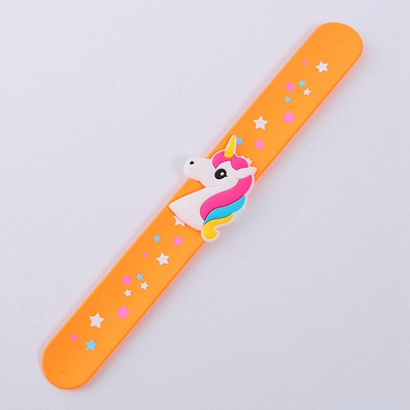 Kid Children Girl Boy Star Printing Colorful Unicorn Wristband Flexible Wrap Slap Bracelet Animal Enfant Bangle: OR