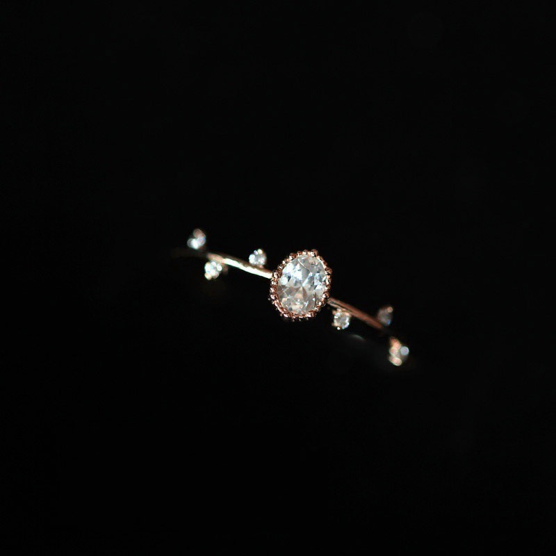 Doppel Fair Ringe Für Frauen Chic Fee Temperament Licht Gelbe Rose Gold Farbe Dünne Zweig Finger Ring Schmuck KBR115
