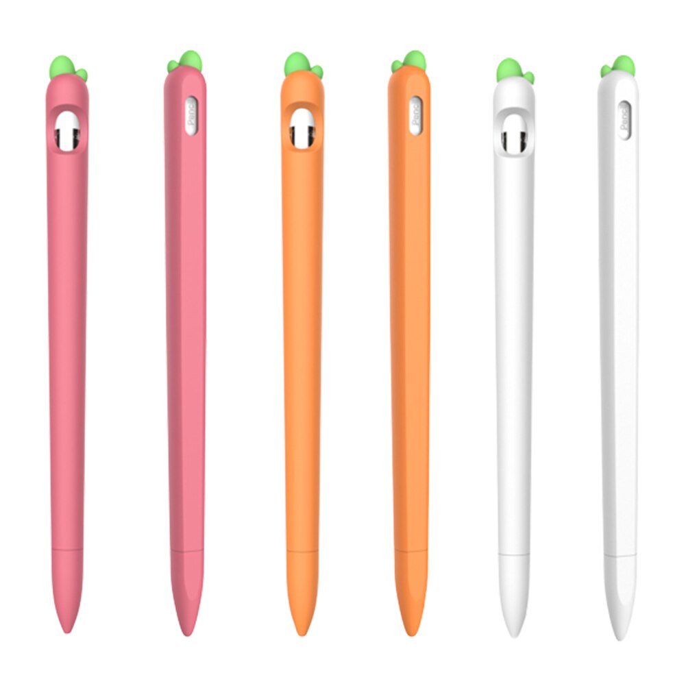 Leuke Wortel Siliconen Etui Voor Apple Potlood 2/1 Case Voor Ipad Tablet Touch Pen Stylus Cartoon Beschermhoes Cover