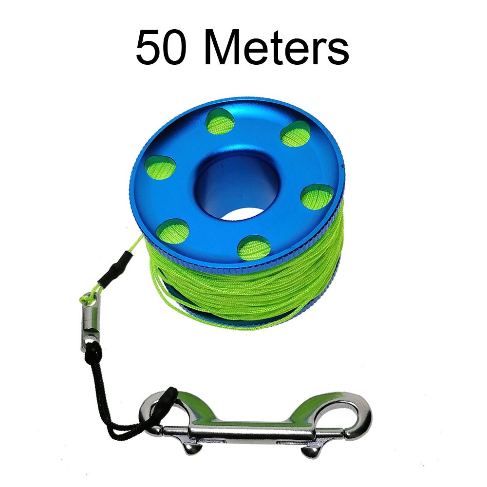 30-60 Meter Scuba Diving Spool Finger Reel Wreck Cave Anti-Missing Marker Line Diver Safety Equipment with Sinking Line: Blue 50 Meters