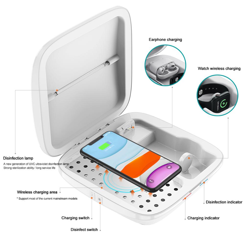 Handys Gesicht Maske Desinfektion UV Smartphone Kopfhörer Drahtlose Ladegerät Sterilisator Für iPhone Apple Uhr Sanitizer Desinfektion