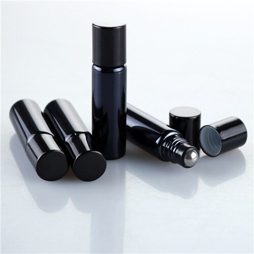 Draagbare 5 ml Lege Make Cosmetische Etherische Olie Oogcrème Roll On Parfumflesjes Roller Ball Container Beauty Tools Reizen: Black