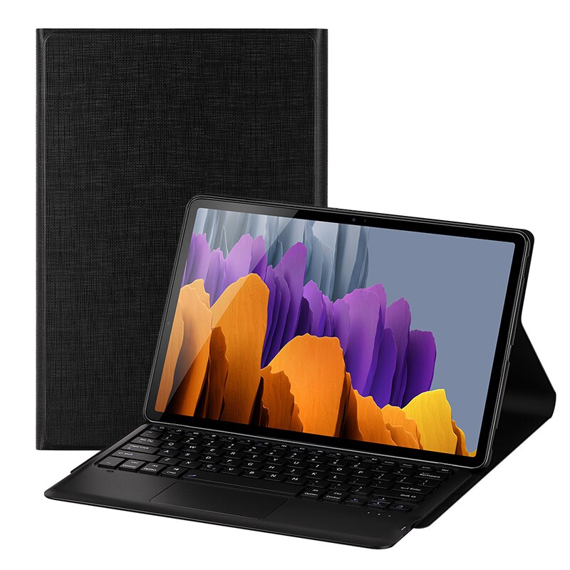 Tabletten Cover Voor Samsung Galaxy Tab S7 Plus 12.4 Inch Magnetische Stand Wireless Bluetooth Keyboard Case Voor Galaxy Tab S7 + S7 +: Black