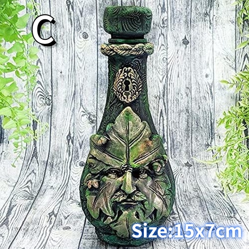 Nouvelle bouteille de sorcière décorative, pot de Potion de lune, décoration gothique, Sculpture de sorcellerie, décoration de maison: C