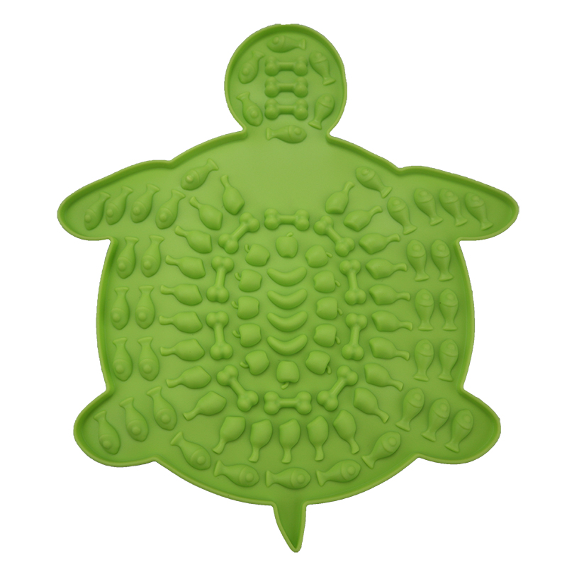 Plato de silicona con ventosa para perro y Tortuga, plato para comida lenta, facilidad de baño, esterilla para lamer, distracción, suministros de entrenamiento para perros: TurtleGreen