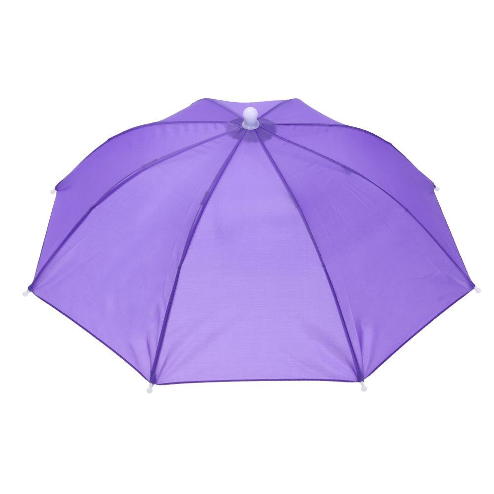 Sombrilla para la cabeza 55CM, gorro de pesca plegable Anti-UV, paraguas de pesca al aire libre Anti-UV, sombrilla para acampar y hacer senderismo y acampada: Purple