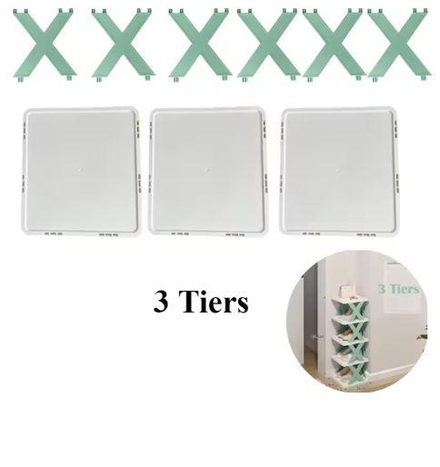 Schoenenrekken Opbergorganisator Afneembare schoenenrekken Bespaart familiehuishoudrek Meerlaags eenvoudige schoenenplank Kleurkast: Licht Groen