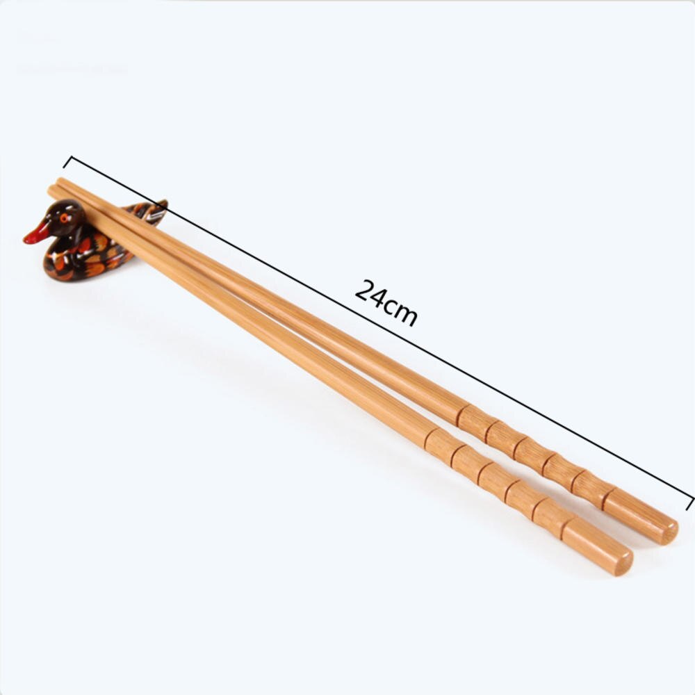 Handgjorda naturliga bambu trä ätpinnar friska kinesiska förkolning kotlett pinnar återanvändbara hashi sushi mat pinne porslin