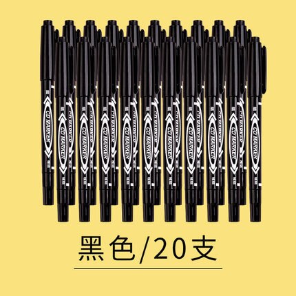 100 PCs Marking Pen Black and White with Pattern Oily Small Double Headed Painting Line Drawing Pen Children Painted for Student: Black and White with Pattern 20 PCs Oily