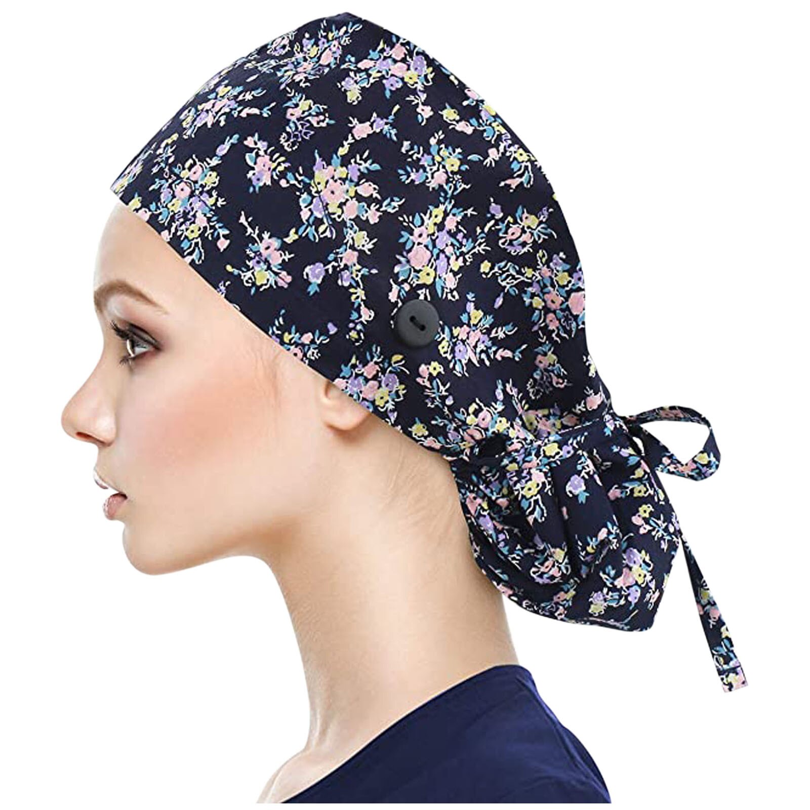 Gorro sanitario AB14 para hombre y mujer, Gorro sanitario con banda para el sudor, estampado de Enfermera, unisex