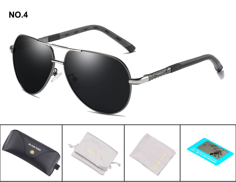 Fs yuri yuan classic pilot heren gepolariseerde viszonnebril top outdoor sport zonnebril wandelen hd drive bril 8725: C4 grijs